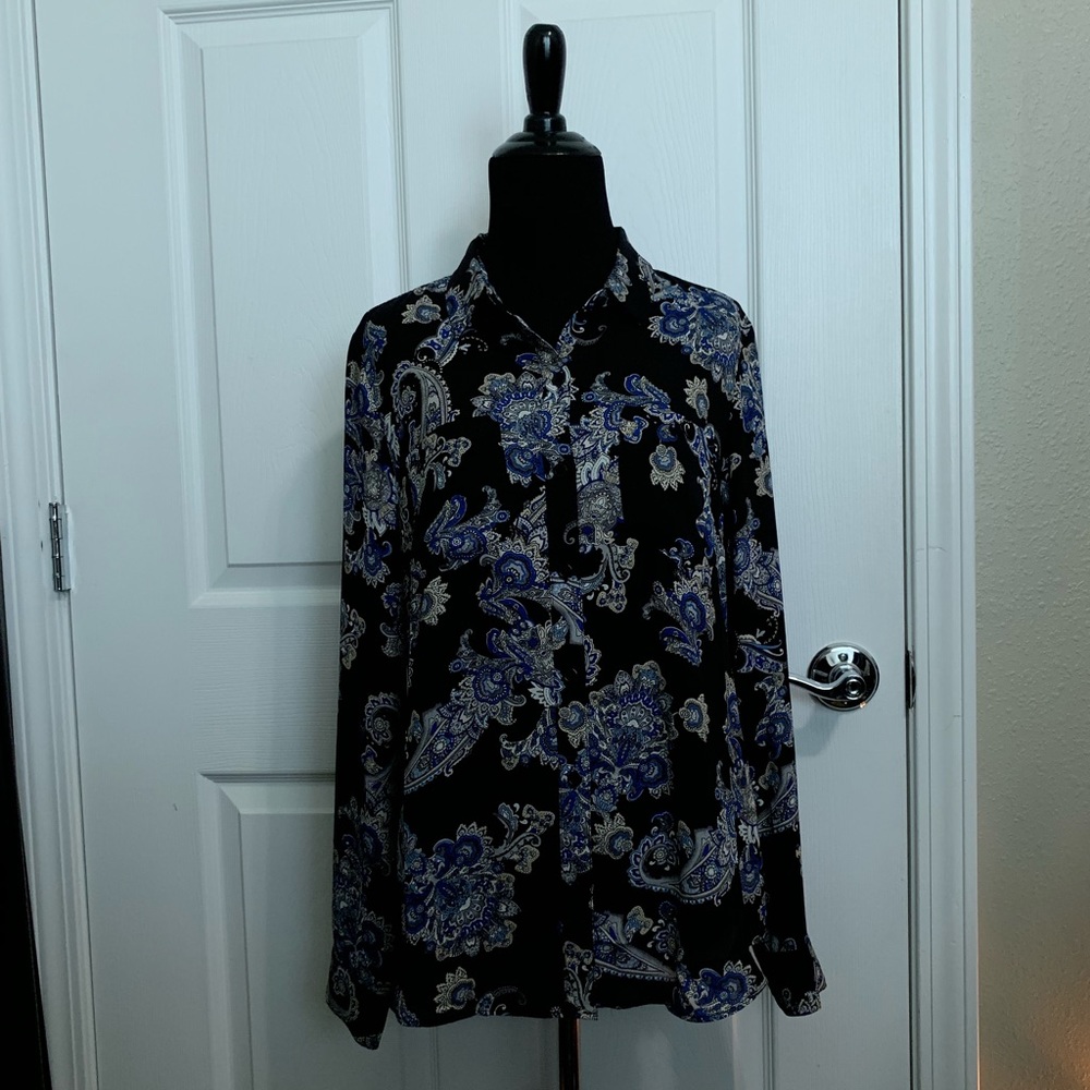 WHBM Long Sleeve Paisley sz 10